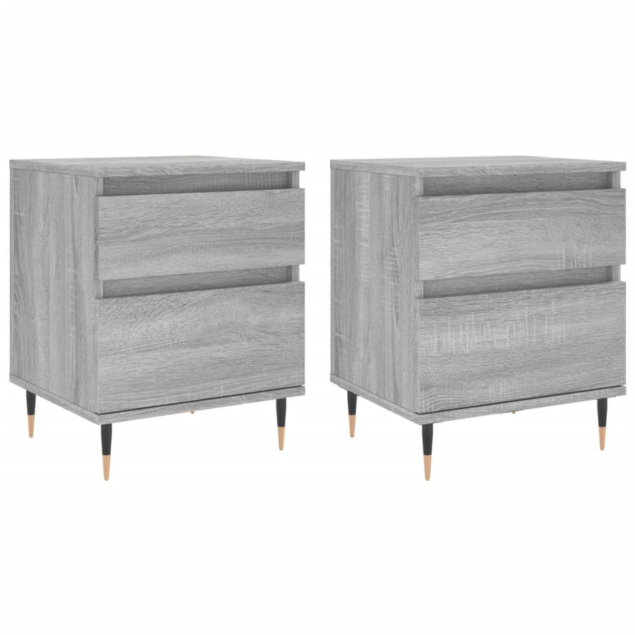 Nachtkastjes 2 St 40X35X50 Cm Bewerkt Hout Grijs Sonoma Eiken