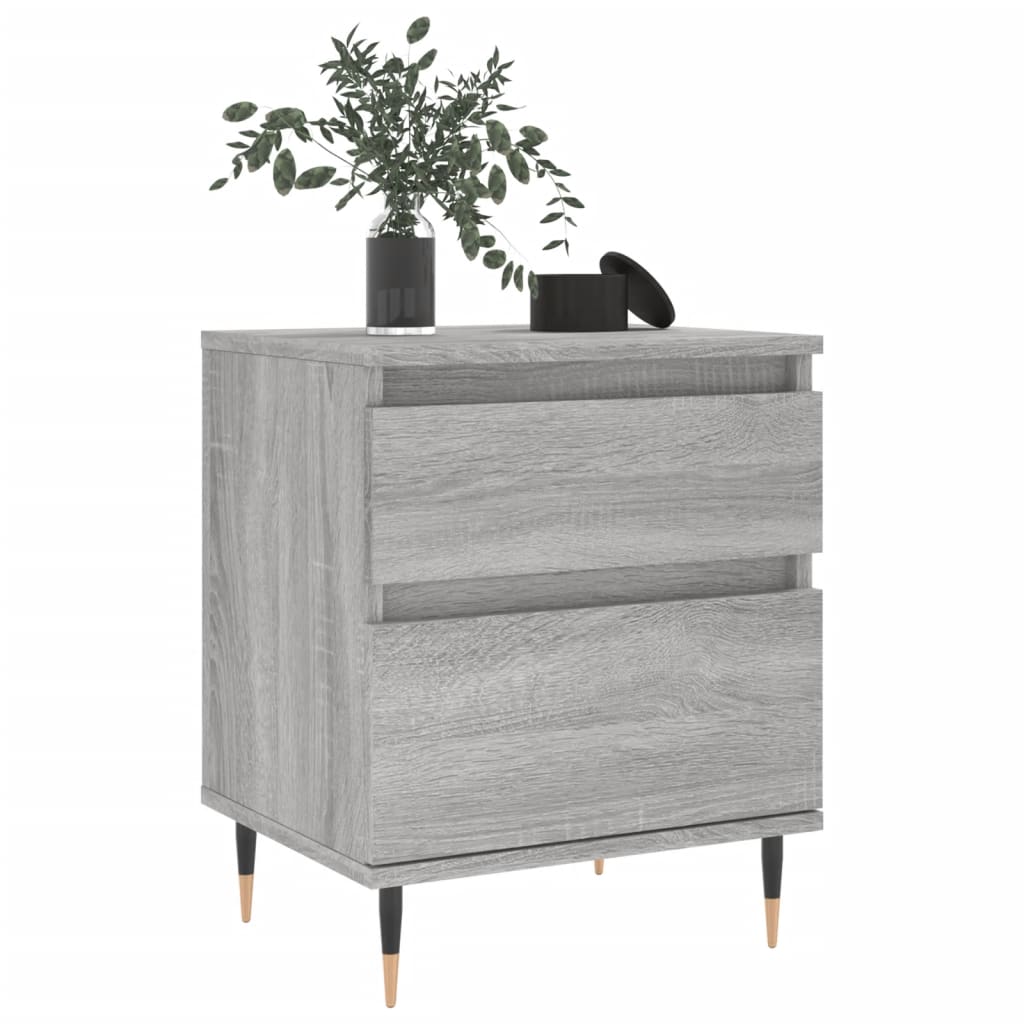 Nachtkastjes 2 St 40X35X50 Cm Bewerkt Hout Grijs Sonoma Eiken