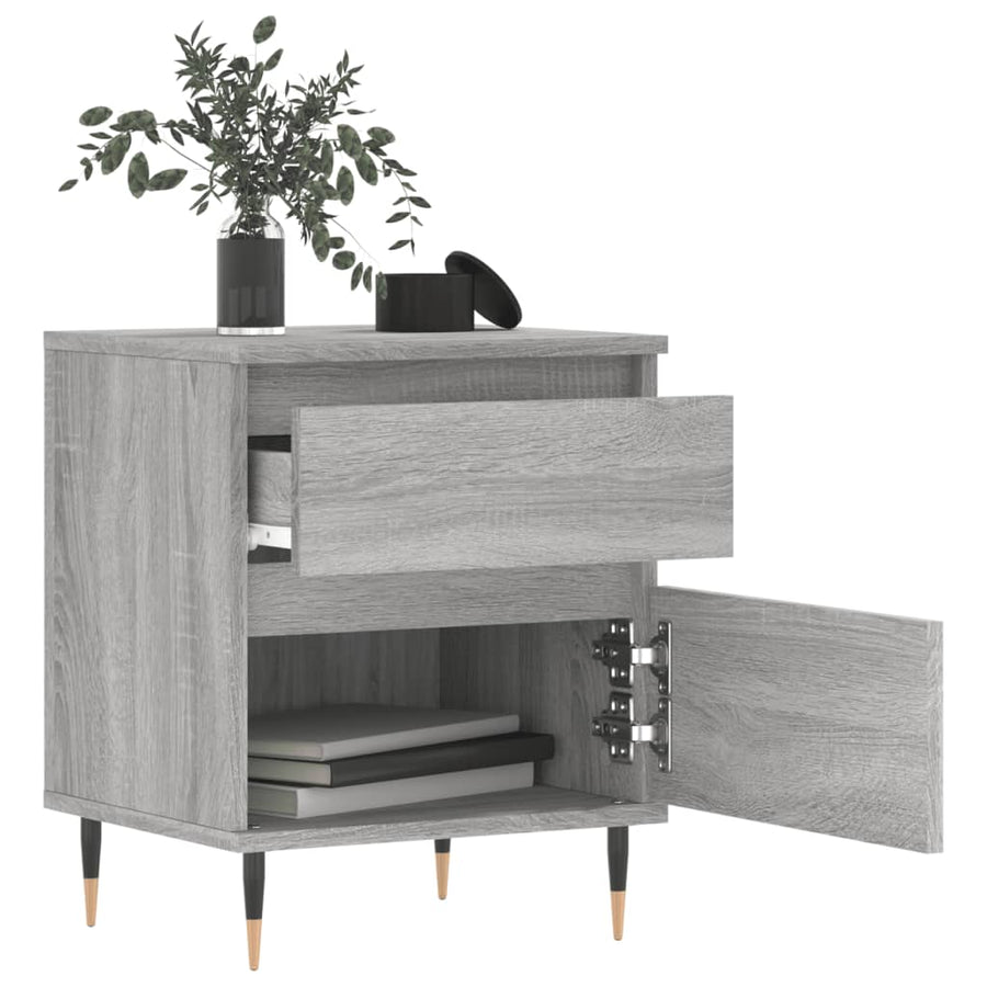 Nachtkastjes 2 St 40X35X50 Cm Bewerkt Hout Grijs Sonoma Eiken