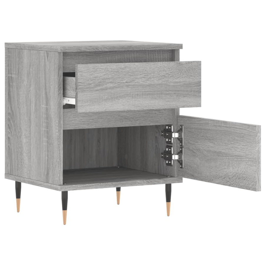 Nachtkastjes 2 St 40X35X50 Cm Bewerkt Hout Grijs Sonoma Eiken