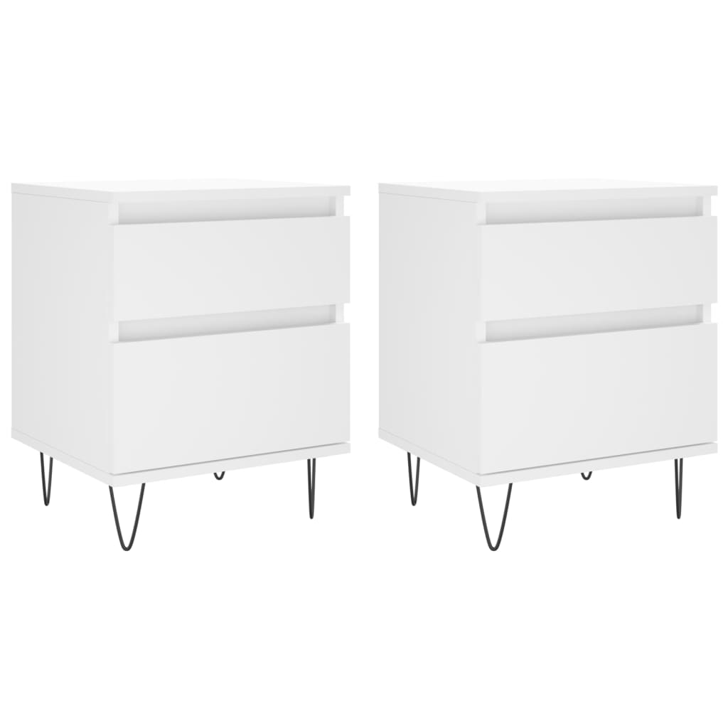 Nachtkastjes 2 St 40X35X50 Cm Bewerkt Hout Wit
