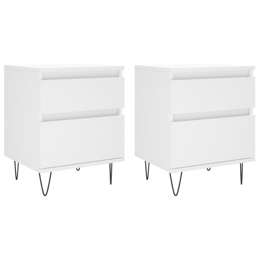 Nachtkastjes 2 St 40X35X50 Cm Bewerkt Hout Wit