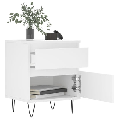 Nachtkastjes 2 St 40X35X50 Cm Bewerkt Hout Wit