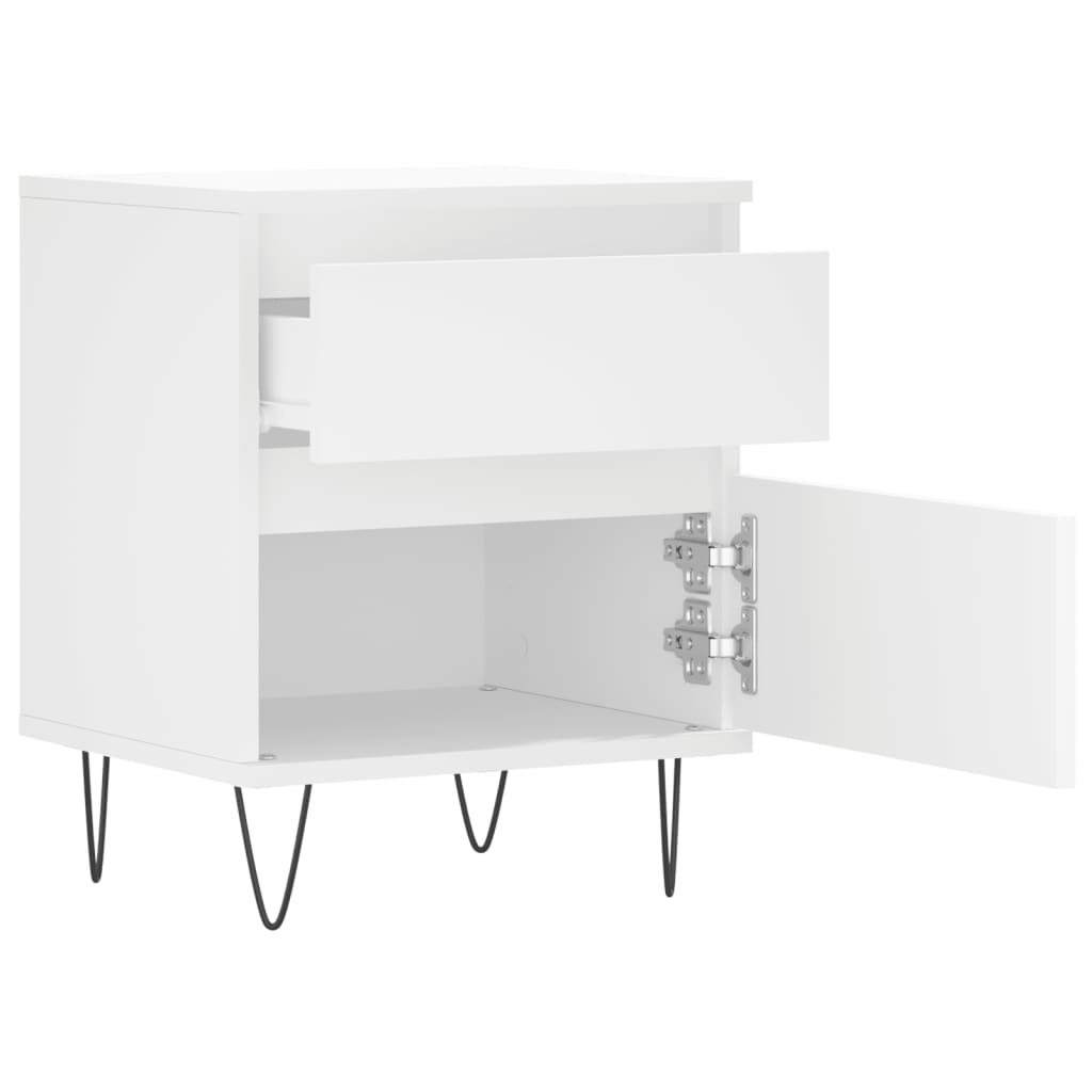 Nachtkastjes 2 St 40X35X50 Cm Bewerkt Hout Wit