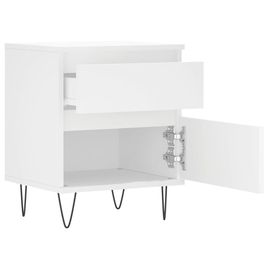 Nachtkastjes 2 St 40X35X50 Cm Bewerkt Hout Wit