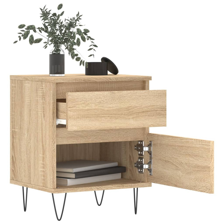Nachtkastje 40X35X50 Cm Bewerkt Hout Sonoma Eikenkleurig