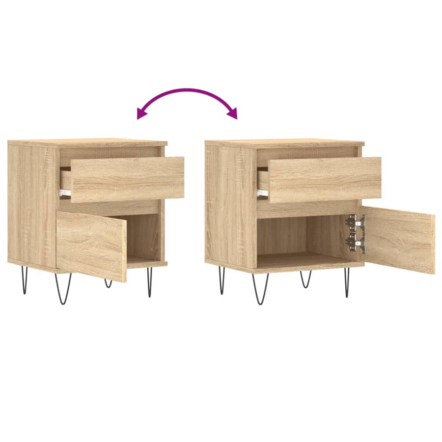 Nachtkastje 40X35X50 Cm Bewerkt Hout Sonoma Eikenkleurig