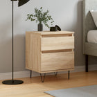 Nachtkastje 40x35x50 cm bewerkt hout sonoma eiken