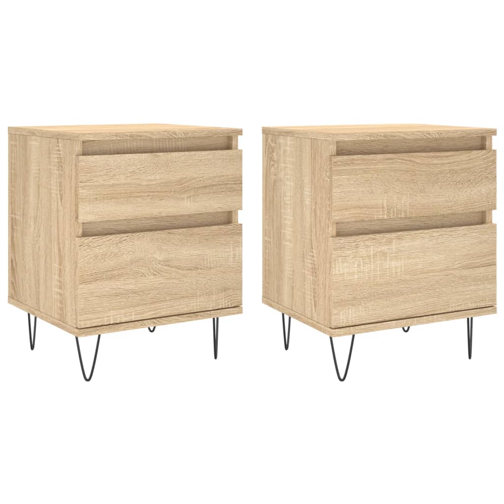 Nachtkastjes 2 St 40X35X50 Cm Sonoma Eikenkleurig