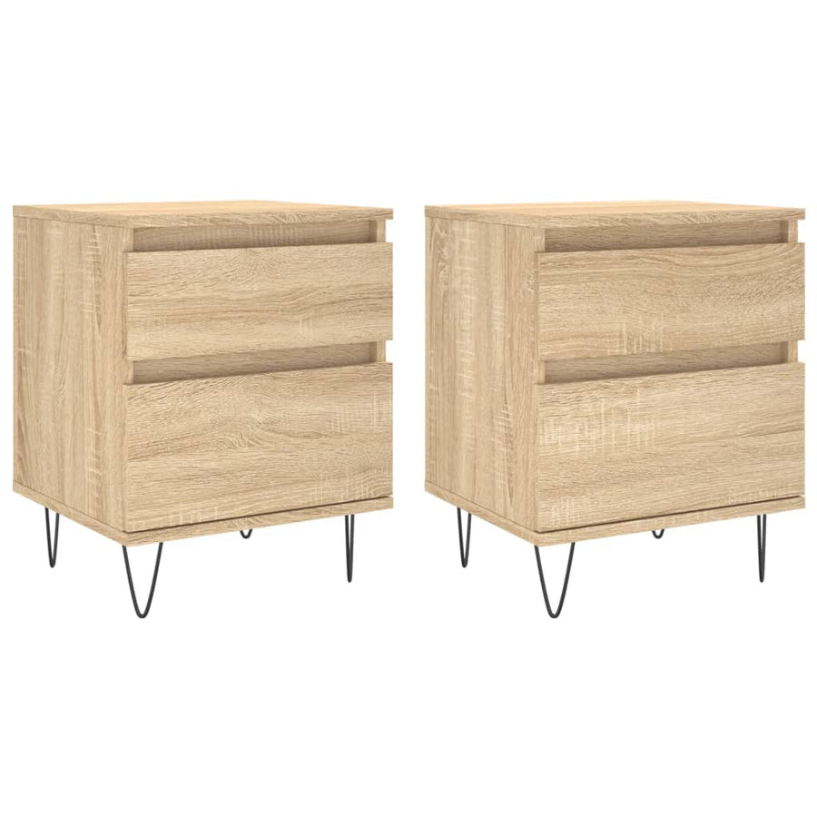 Nachtkastjes 2 St 40X35X50 Cm Sonoma Eikenkleurig