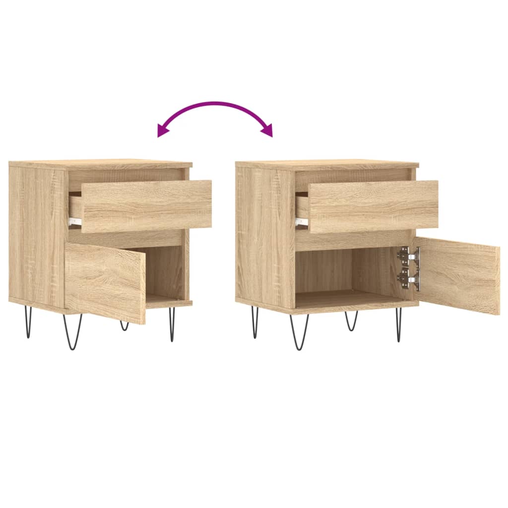 Nachtkastjes 2 St 40X35X50 Cm Sonoma Eikenkleurig