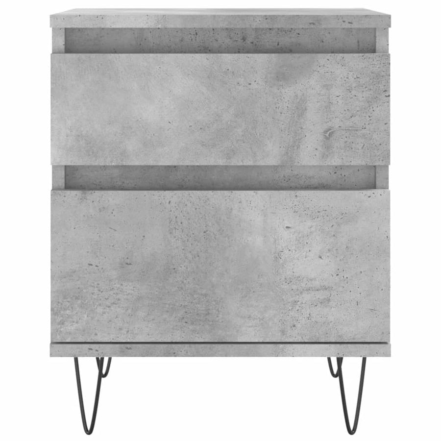 Nachtkastjes 2 St 40X35X50 Cm Bewerkt Hout Betongrijs