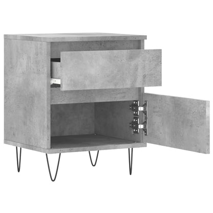 Nachtkastjes 2 St 40X35X50 Cm Bewerkt Hout Betongrijs