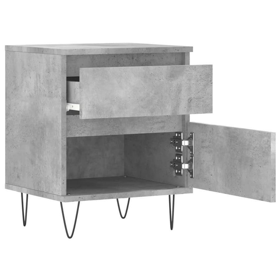 Nachtkastjes 2 St 40X35X50 Cm Bewerkt Hout Betongrijs