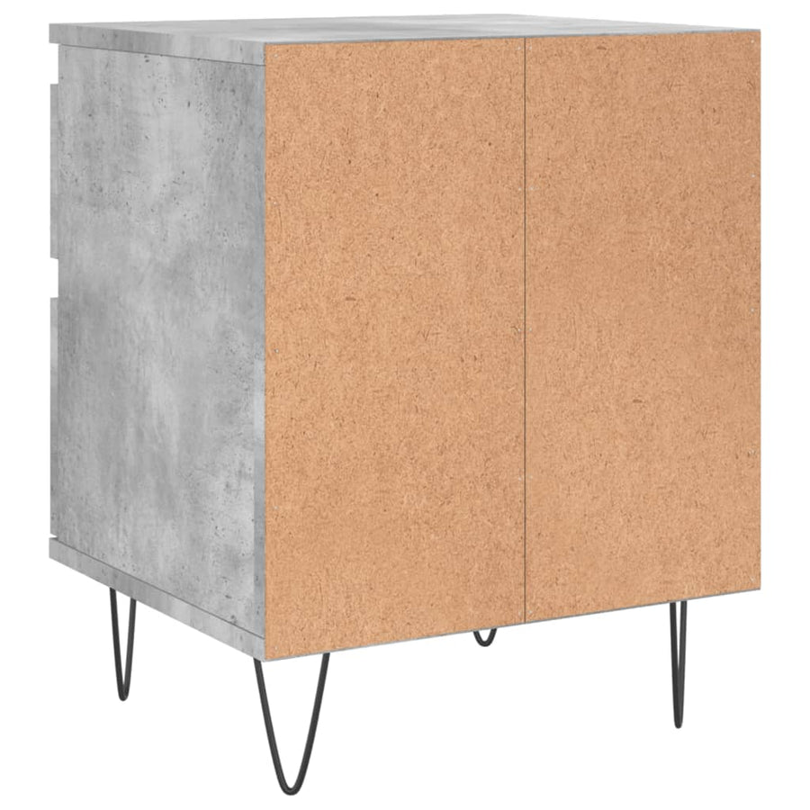 Nachtkastjes 2 St 40X35X50 Cm Bewerkt Hout Betongrijs