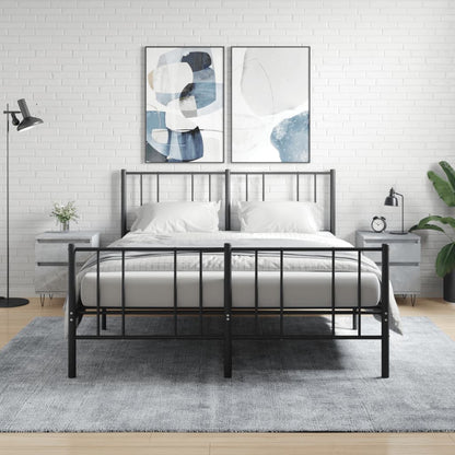 Nachtkastjes 2 St 40X35X50 Cm Bewerkt Hout Betongrijs