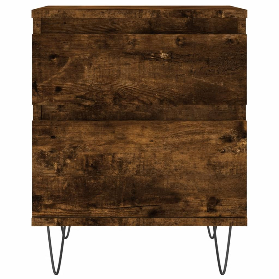 Nachtkastjes 40X35X50 Cm Bewerkt Hout Kleurig 2 Gerookt eiken