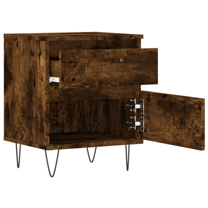 Nachtkastjes 40X35X50 Cm Bewerkt Hout Kleurig 2 Gerookt eiken