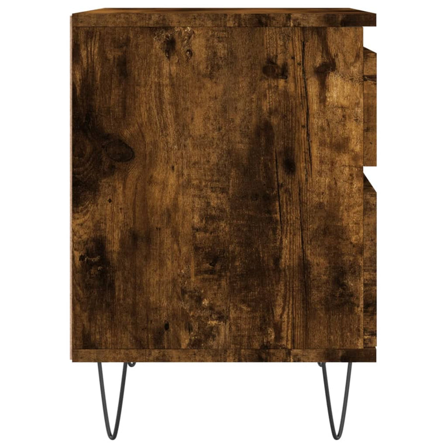 Nachtkastjes 40X35X50 Cm Bewerkt Hout Kleurig 2 Gerookt eiken
