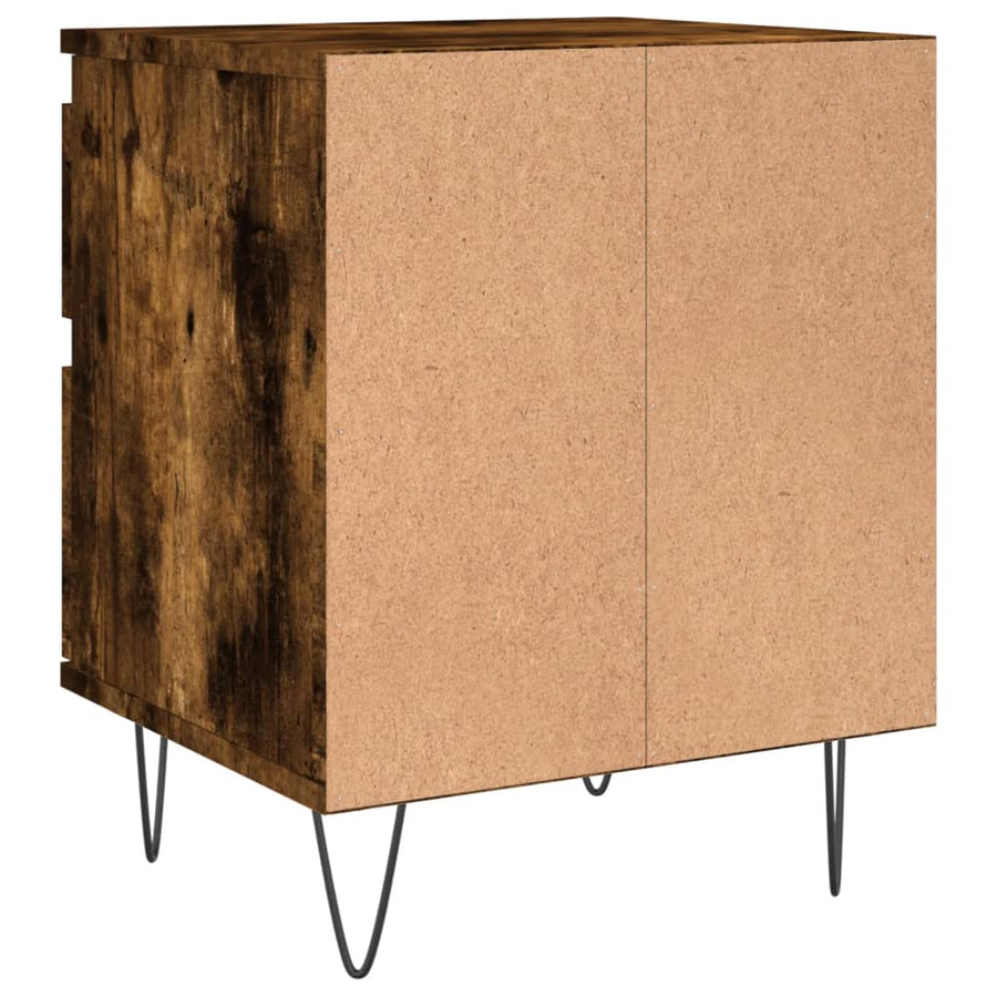 Nachtkastjes 40X35X50 Cm Bewerkt Hout Kleurig 2 Gerookt eiken