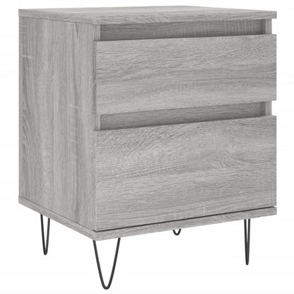 Nachtkastje 40x35x50 cm bewerkt hout grijs sonoma eikenkleurig