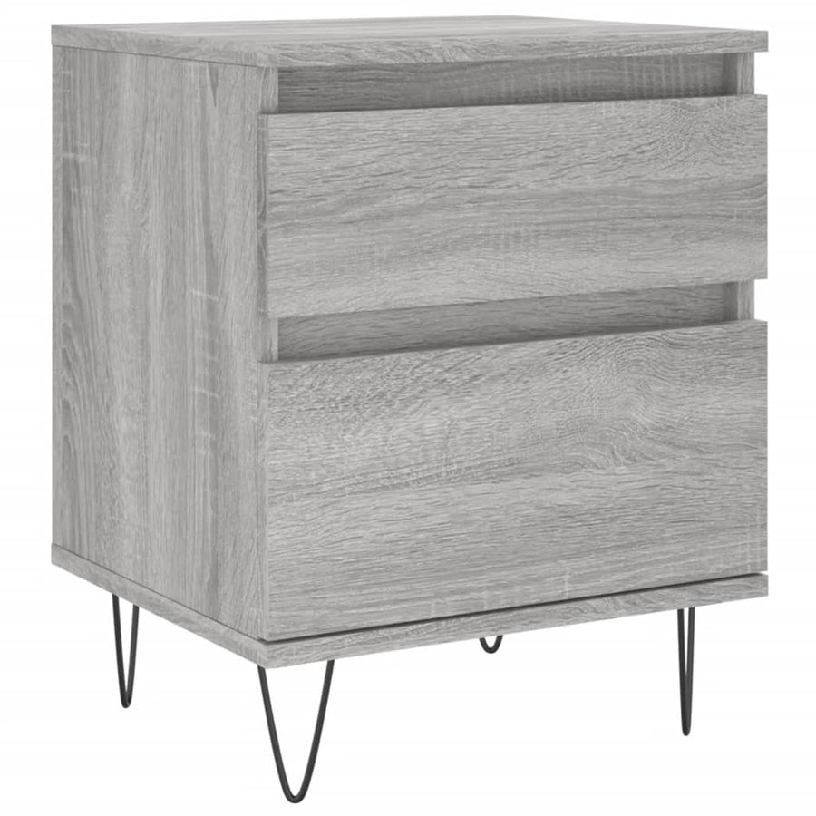 Nachtkastje 40x35x50 cm bewerkt hout grijs sonoma eikenkleurig