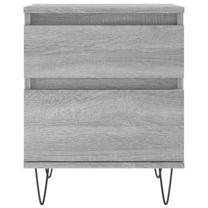 Nachtkastje 40x35x50 cm bewerkt hout grijs sonoma eikenkleurig