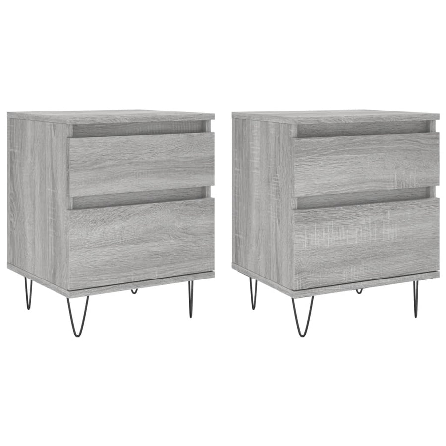 Nachtkastjes 2 St 40X35X50 Cm Bewerkt Hout Grijs Sonoma Eiken