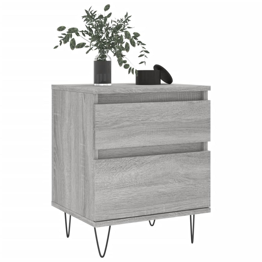 Nachtkastjes 2 St 40X35X50 Cm Bewerkt Hout Grijs Sonoma Eiken