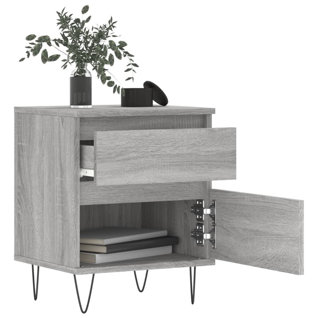 Nachtkastjes 2 St 40X35X50 Cm Bewerkt Hout Grijs Sonoma Eiken