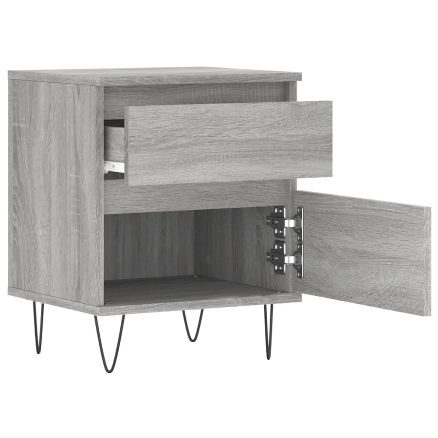 Nachtkastjes 2 St 40X35X50 Cm Bewerkt Hout Grijs Sonoma Eiken