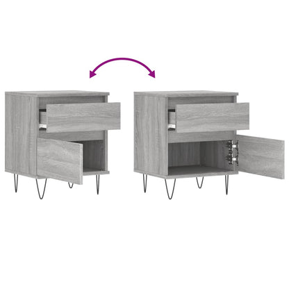 Nachtkastjes 2 St 40X35X50 Cm Bewerkt Hout Grijs Sonoma Eiken