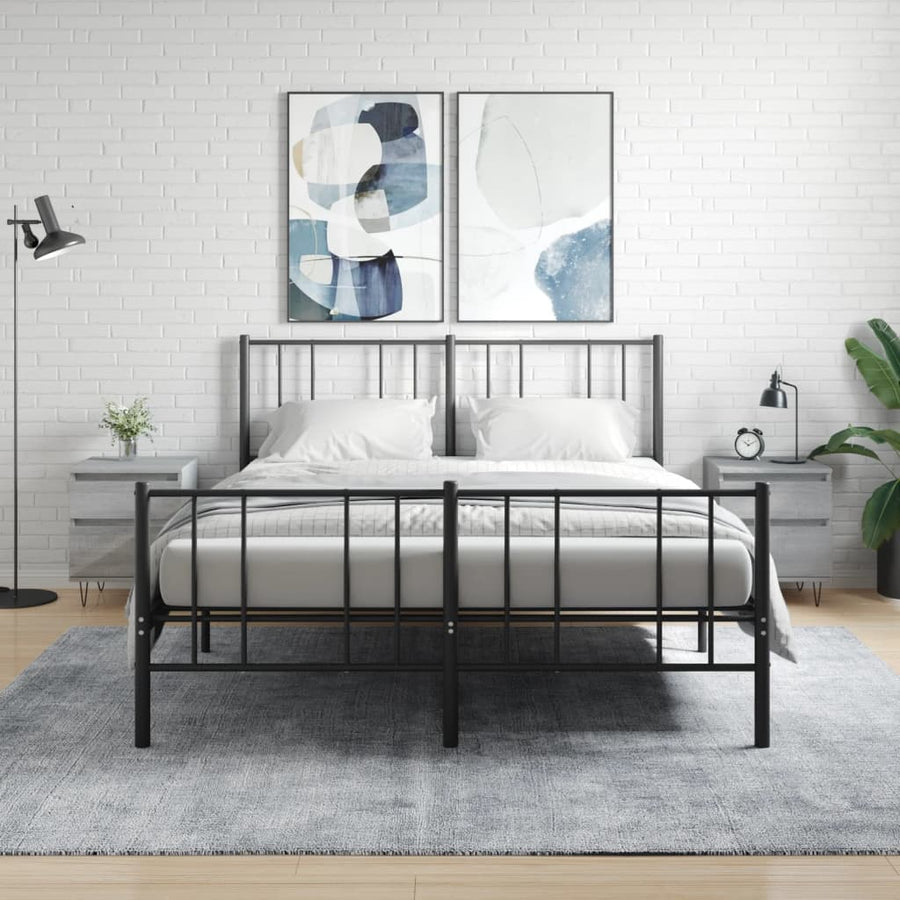 Nachtkastjes 2 St 40X35X50 Cm Bewerkt Hout Grijs Sonoma Eiken