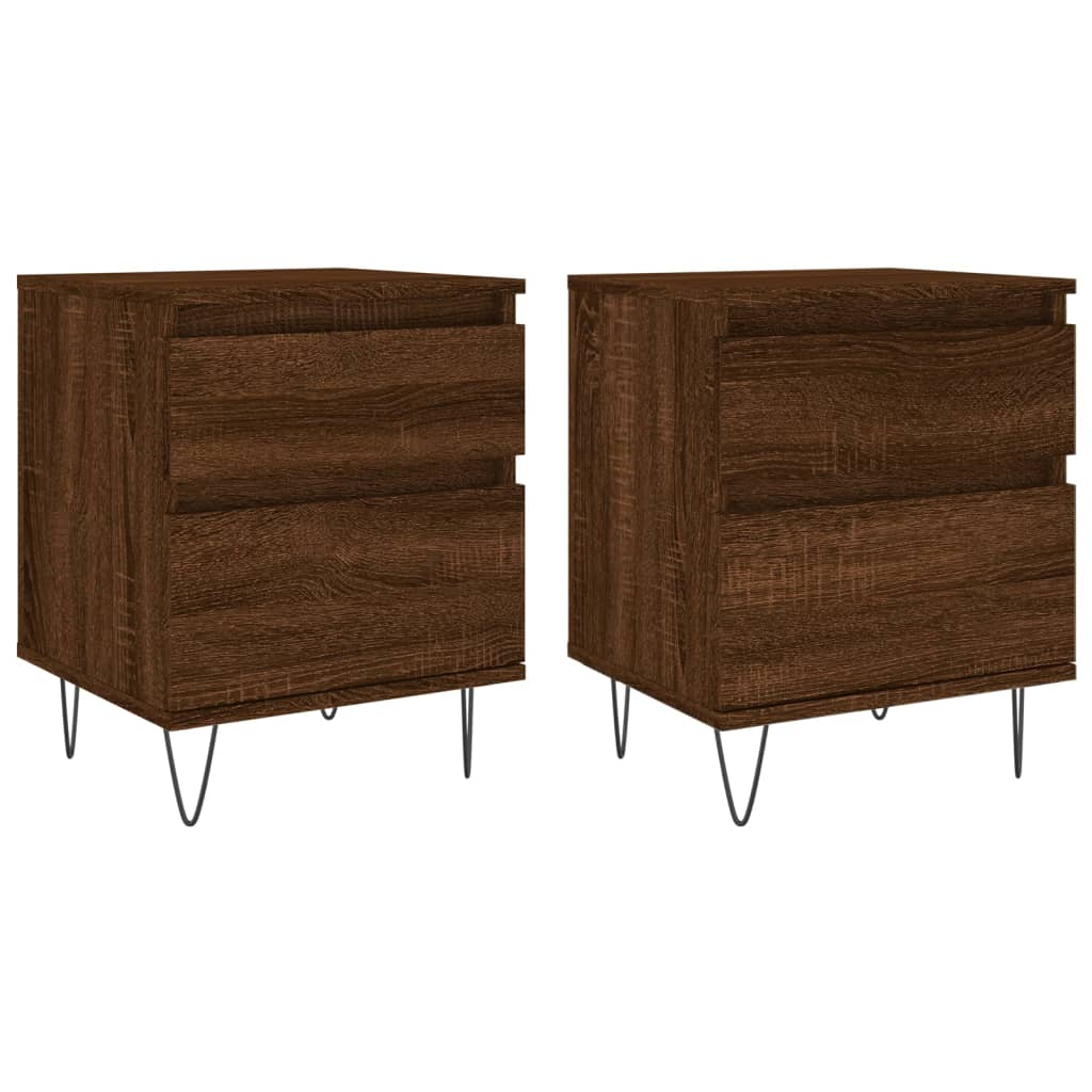 Nachtkastjes 2 St 40X35X50 Cm Bewerkt Hout Bruin Eikenkleur