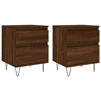 Nachtkastjes 2 St 40X35X50 Cm Bewerkt Hout Bruin Eikenkleur
