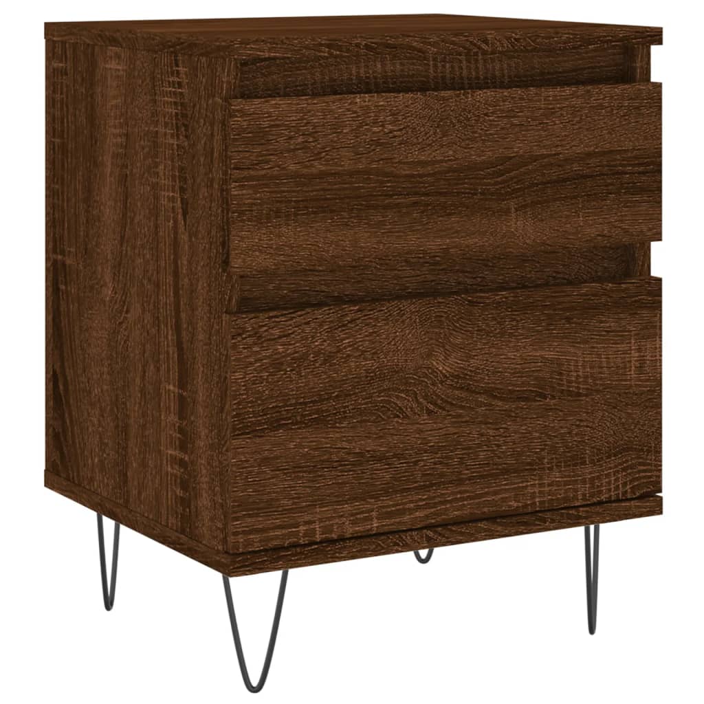 Nachtkastjes 2 St 40X35X50 Cm Bewerkt Hout Bruin Eikenkleur