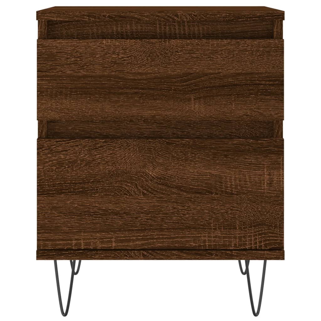 Nachtkastjes 2 St 40X35X50 Cm Bewerkt Hout Bruin Eikenkleur