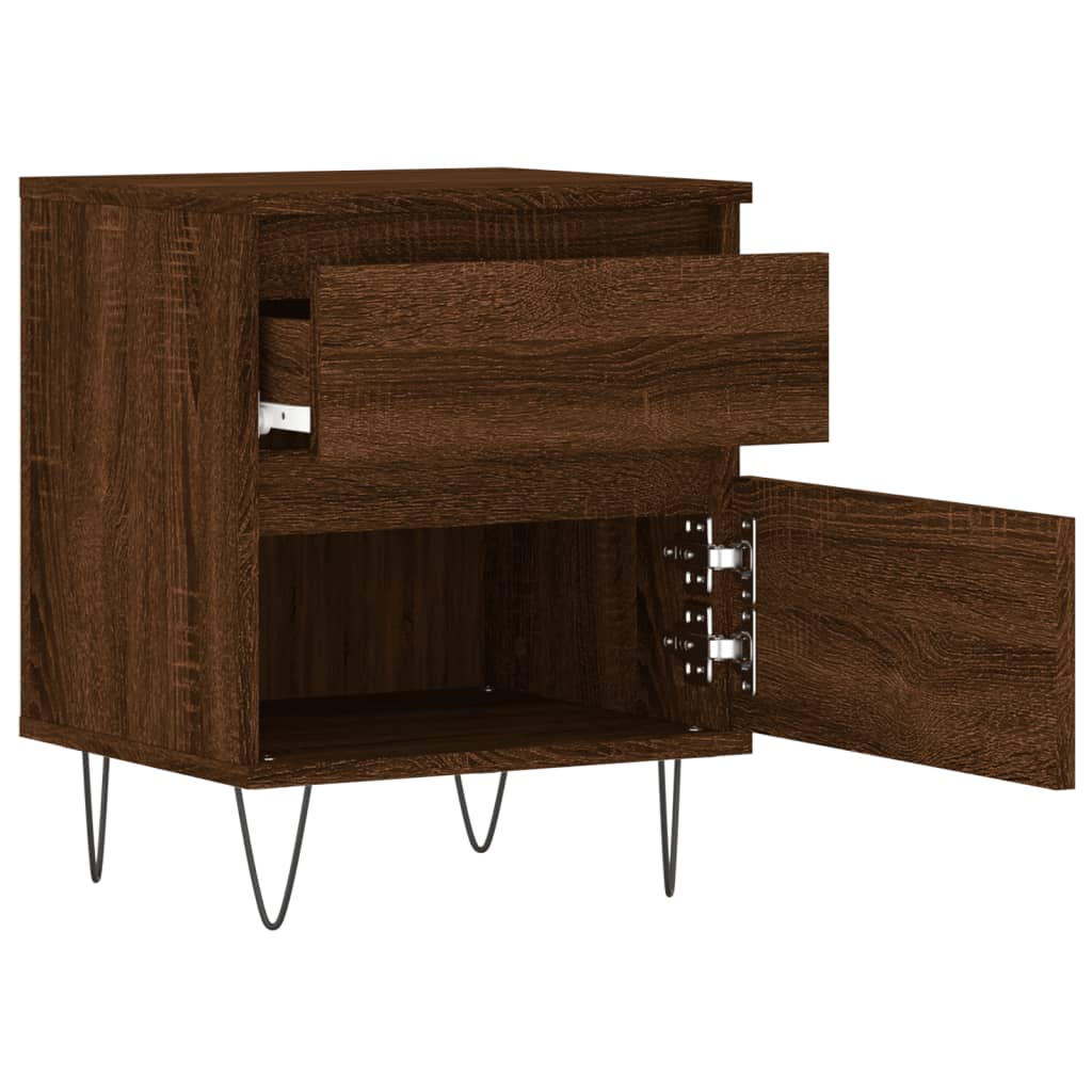 Nachtkastjes 2 St 40X35X50 Cm Bewerkt Hout Bruin Eikenkleur