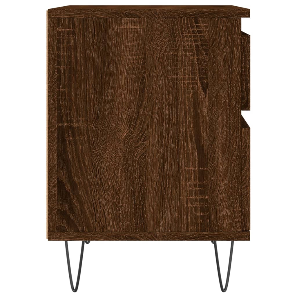Nachtkastjes 2 St 40X35X50 Cm Bewerkt Hout Bruin Eikenkleur