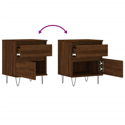 Nachtkastjes 2 St 40X35X50 Cm Bewerkt Hout Bruin Eikenkleur