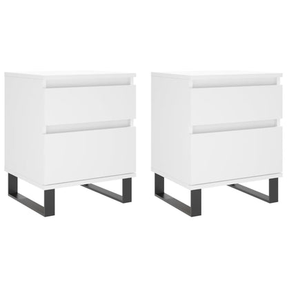 Nachtkastjes 40X35X50 Cm Bewerkt Hout 2 Wit