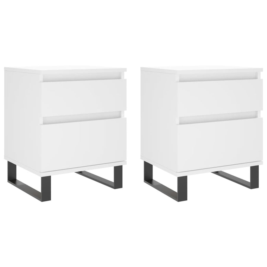 Nachtkastjes 40X35X50 Cm Bewerkt Hout 2 Wit