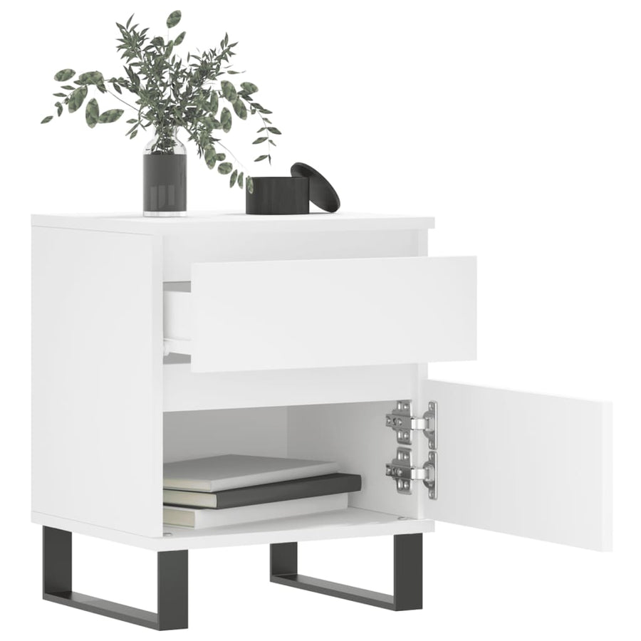 Nachtkastjes 40X35X50 Cm Bewerkt Hout 2 Wit