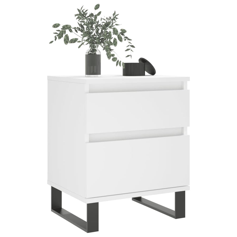 Nachtkastjes 40X35X50 Cm Bewerkt Hout 2 Wit