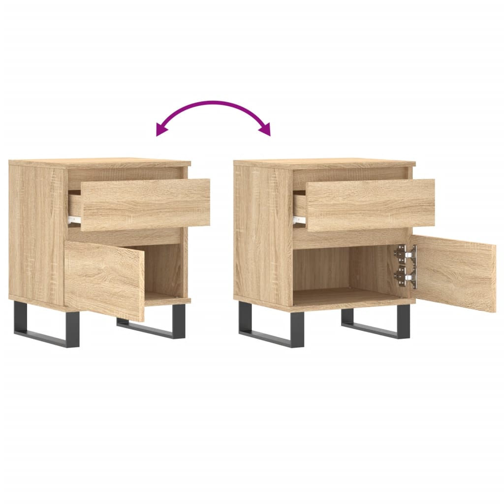 Nachtkastje 40X35X50 Cm Bewerkt Hout Sonoma Eikenkleurig