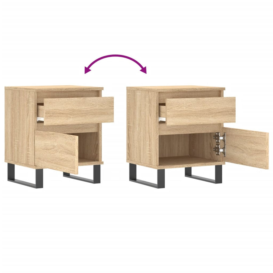 Nachtkastje 40X35X50 Cm Bewerkt Hout Sonoma Eikenkleurig