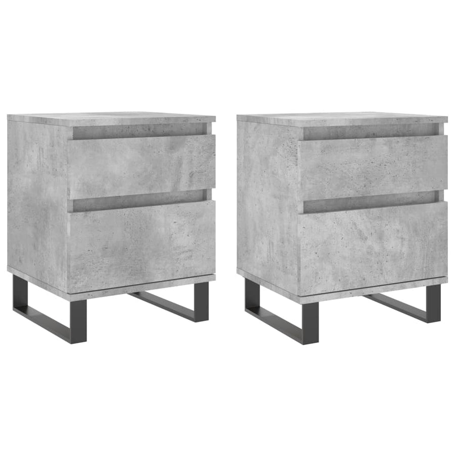 Nachtkastjes 40X35X50 Cm Bewerkt Hout 2 Betongrijs