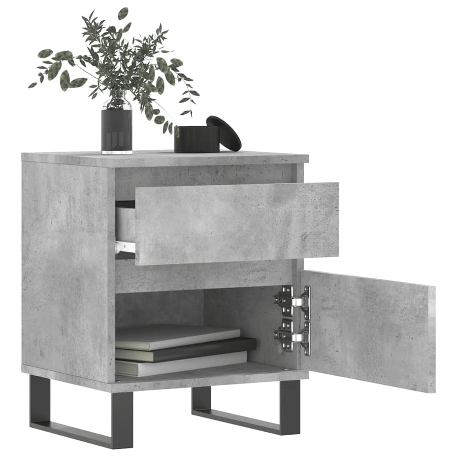Nachtkastjes 40X35X50 Cm Bewerkt Hout 2 Betongrijs