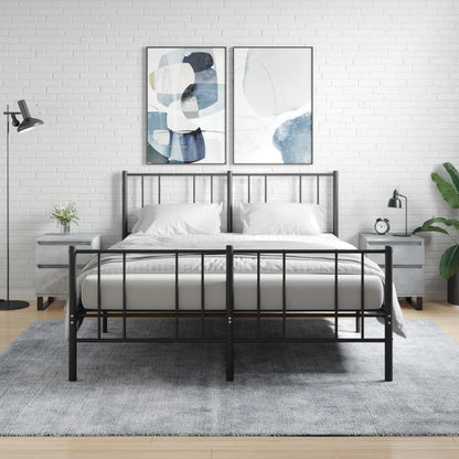 Nachtkastjes 40X35X50 Cm Bewerkt Hout 2 Betongrijs