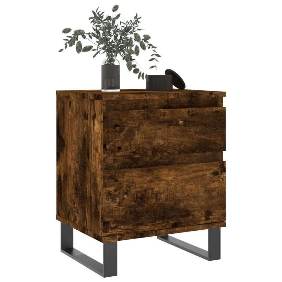 Nachtkastjes 2 St 40X35X50 Cm Bewerkt Hout Gerookt Eikenkleurig